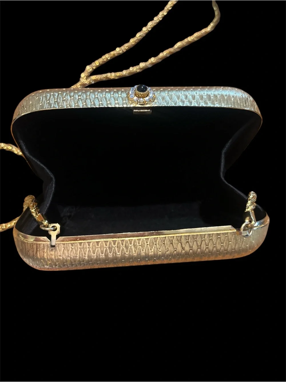 Vintage Neiman Marcus Gold Metal Minaudière Clutch